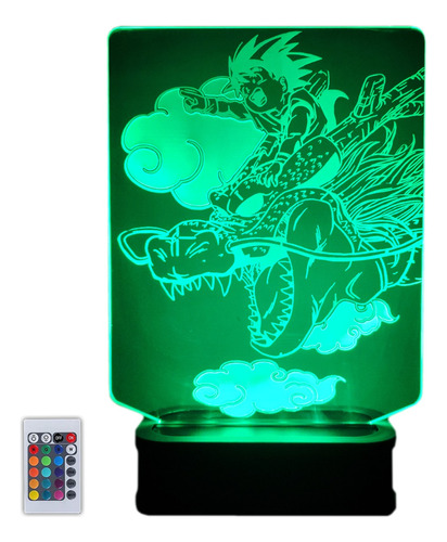 Lámpara Acrilico Led Multicolor Goku Sheng Long Dragon Ball 