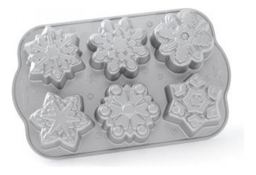 Molde Para Mini Tortas Copos De Nieve Nordic Ware® Color Gris