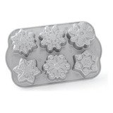 Molde Para Mini Tortas Copos De Nieve Nordic Ware® Color Gris