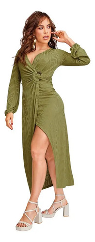 Vestido Verde Cruzado Con Aro 942-20