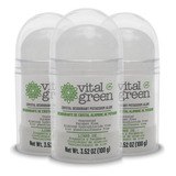 3 Pack Vital Green Desodorante Cristal Alumbre 100gr 1pz