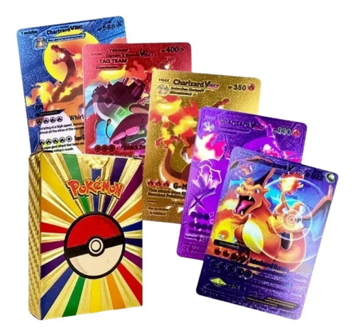 Cartas Pokemon X 55 Multicolor Metalizadas Coleccionables