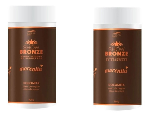 2 Parafinas Bronzeamento Natural Morenita Show Bronze 900g 