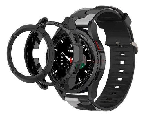 Pulseira Silicone Camuflada+case Para Galaxy Watch4 Watch 4