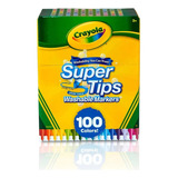 100 Plumones Crayola Colores Supertips Delgados Lavables 