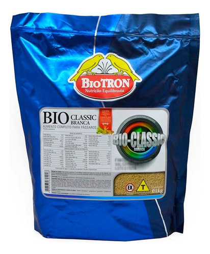 Bio Classic Branca 1kg - Ração Sem Corante Para Aves