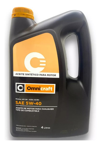 Aceite Sintético Omnicraft 5w40 X 4 Litros Nafta Diesel Gnc