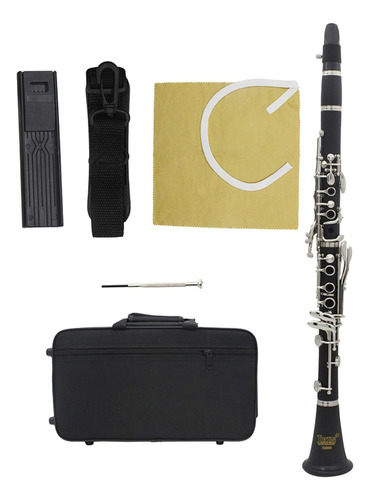 Fff B Flat Clarinete Tubo De Portátil Con Estuche De