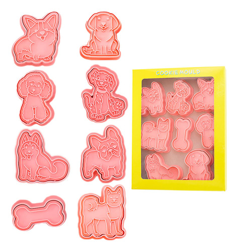 Juego De 8 Cortadores De Galletas Para Perros, Moldes De Pla