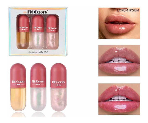 Set Brillo Engrosador De Labios Plump + Brillos Holográficos