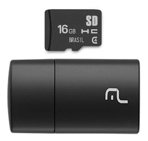 Kit Leitor Usb E Cartão De Memória Micro Sd 16gb Multilase