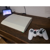 Playstation 3 Super Slim Branco White Desbloq C/vários Jogos