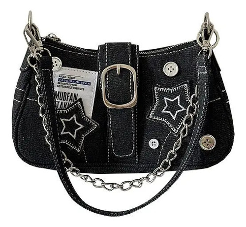 Bolsos De Dama Con Patrón De Estrellas Para Mujer Punk Moda