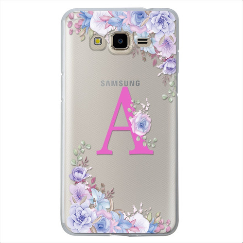 Funda Para Galaxy Antigolpes Flores Personalizada Tu Inicial