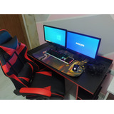 Pc Gamer Completo Ryzen + 2 Monitores Cadeira Gamer E Mesa 