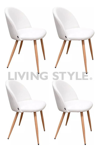 Silla Estilo Nordica Pata Simil Madera Thea X4 