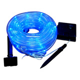 Manguera Led Solar 10 Mts Azul Con Estaca 