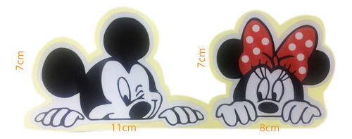 Stickers Reflejantes Para Motocicleta O Auto Mickey Y Minnie
