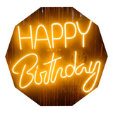 Cartel Neón Led Happy Birthday - Luminoso - Deco 