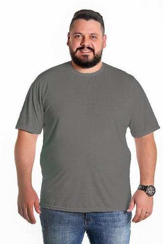 Camiseta Masculina Plus Size Camisa Básica Malha Fria Até G3