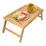 Greenco Mesa De Desayuno De Bambu Plegable, Escritorio Para