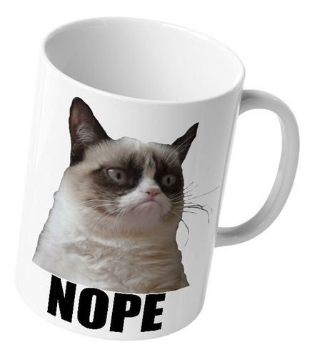 Taza Gato Meme Grumpy Cat Nope Original Nueva Cafe Te