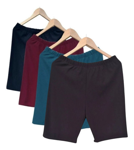 Kit 4 Bermudas Feminina Gorgurão Short Gorgurinho P Senhoras