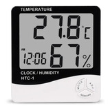 Termómetro Digital Reloj Higrometro Humedad Ambiental
