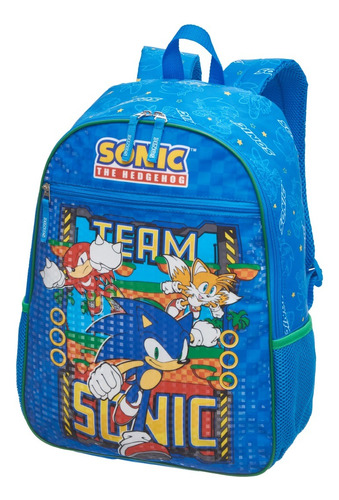Mochila Escolar Infantil Sonic Squad Azul Grande Pacific