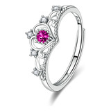 Anillo Romántico De Diamante Rosa Corolla Con Apertura De Co