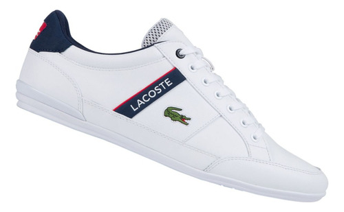 Tenis Lacoste Chaymon Piel Color Blanco Azul Adulto B