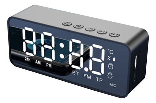 Reloj Digital Q Con Altavoz Bluetooth, Despertador Con Doble