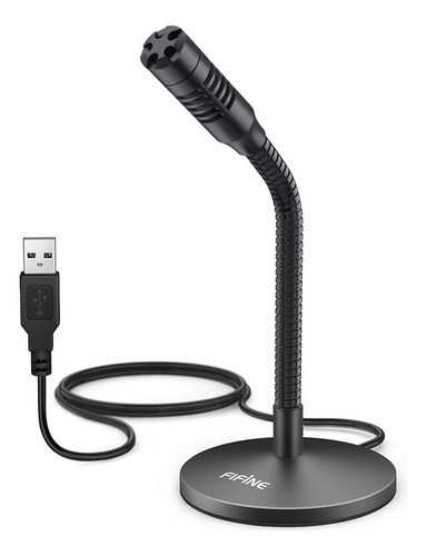 Fifine Mini Gooseneck Micrófono Usb Para Dictar Y Grabar, .