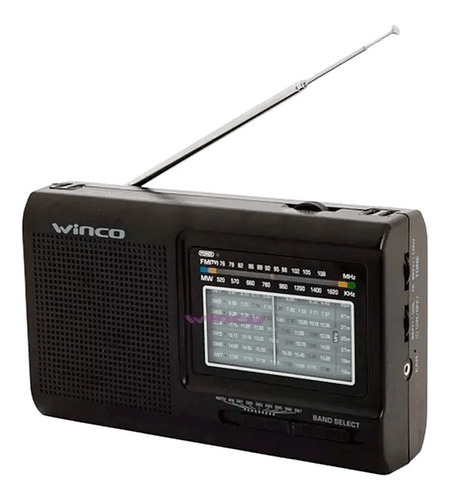 Radio Winco W-2005 Portatil Am Fm Pilas O Cable Analógica 