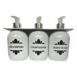 Dispenser Pared Triple Shampoo/acondicionador/jabon +soporte