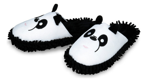 Chinelo Pantufa Panda Preto E Branco Infantil Feminino 34/35