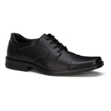 Zapato De Piel Ferrato Estilo Oxford Para Caballero Negro