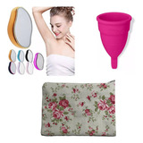 Kit Copa Menstrual Fleurity + Piedra Depilatoria + Neceser