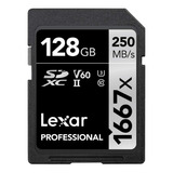 Memoria Sd Lexar Profesional 128gb 250mbs 1666x U3 C10 