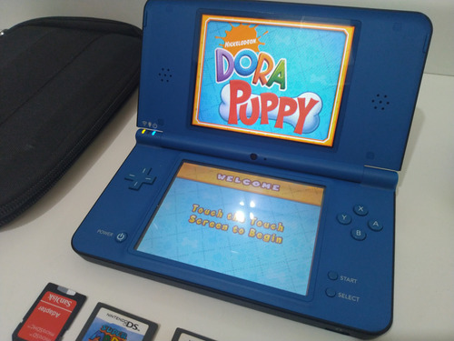 Nintendo Dsi Xl Blue + Case + 1 Caneta, 2 Cartões Sd 32 E 64 Gb + Fonte + 3 Jogos Originais - Leia O Anuncio