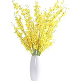 Flor Orquidea Artificial Chuva De Ouro 95cm Para Decoração