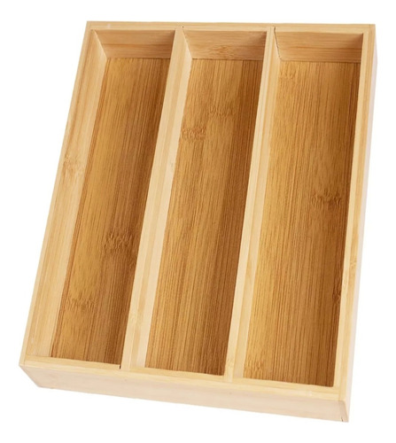 Caja Organizador De Cubiertos Madera Bambú 