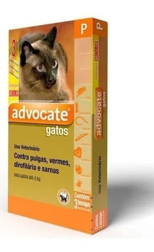 Antipulgas Advocate Gatos Até 4kg  Combo 3 Pipetas Bayer 