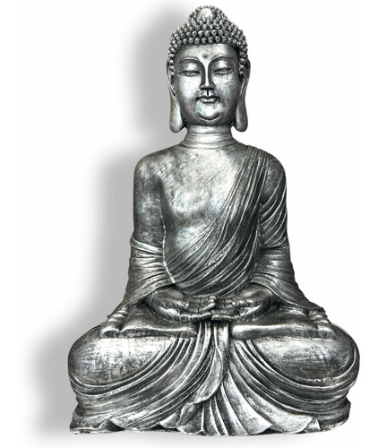 Buda Hindu Grande Tailandês Meditando Estátua Em Resina 46cm