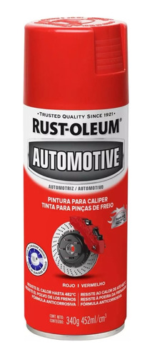 Pintura Alta Temperatura Para Caliper Rojo 457ml Rust Oleum