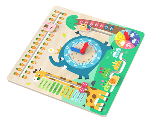 Calendario De Madera Reloj Rompecabezas Montessori Juguete