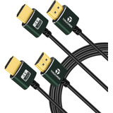  Cabo Hdmi Fino Para Hdmi Thsucords 3,3 Pés 2 Pacotes, Cabo 