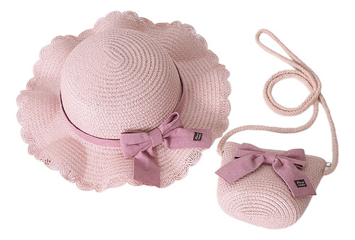 Gorra De Playa Para Niñas Con Borde Ondulado, Lazo Grande, S