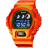 Reloj Unisex Skmei 1813 Sumergible Digital Alarma Cronometro Color De La Malla Naraja