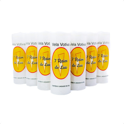 Vela 7 Dias Votiva Kit 12 Velas Brancas 100% Parafina